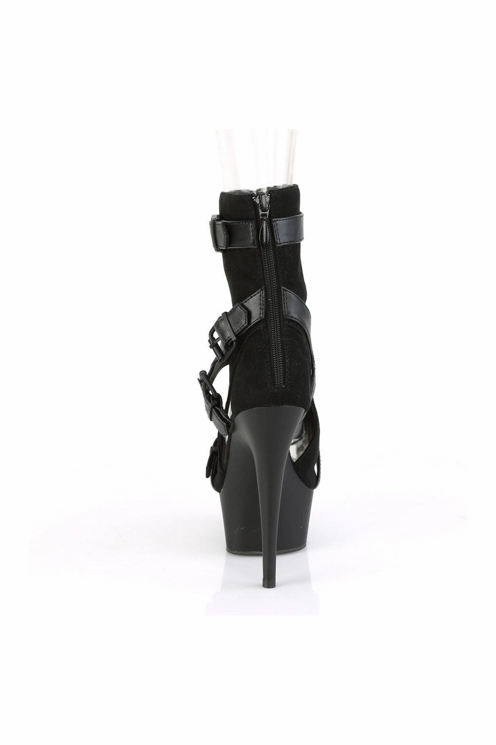 DELIGHT-1037 Exotic Ankle Boot | Black Faux Suede