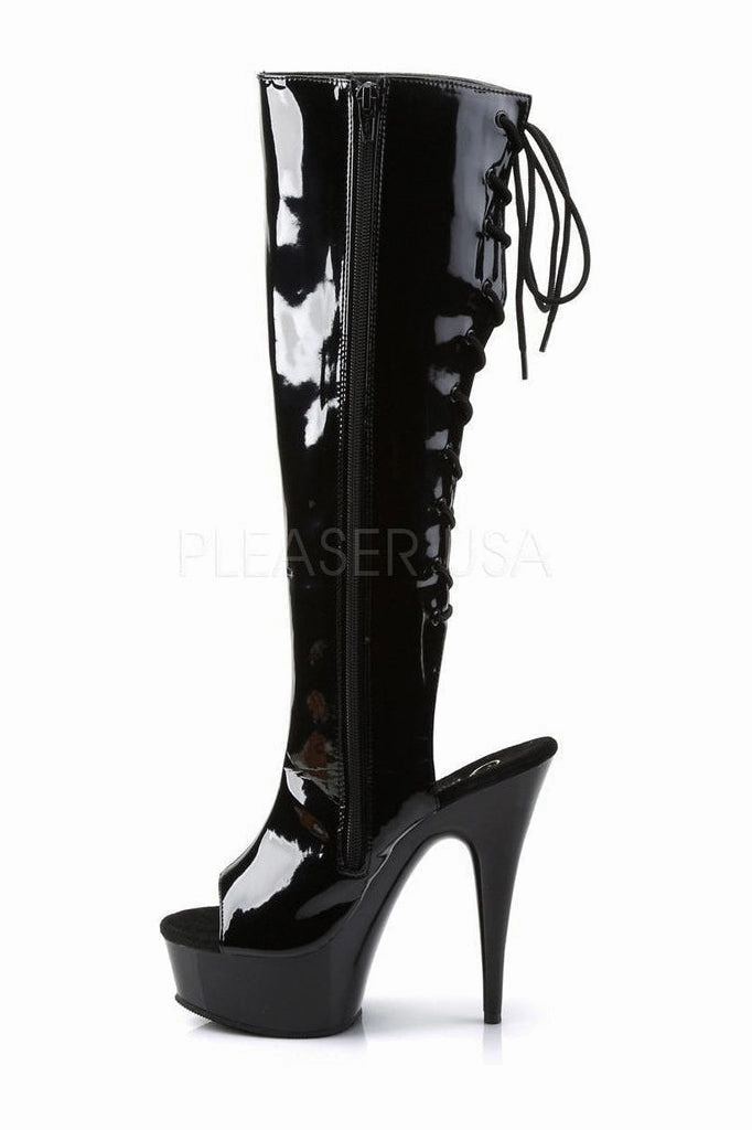 DELIGHT-2018 Platform Boot  | Black Patent