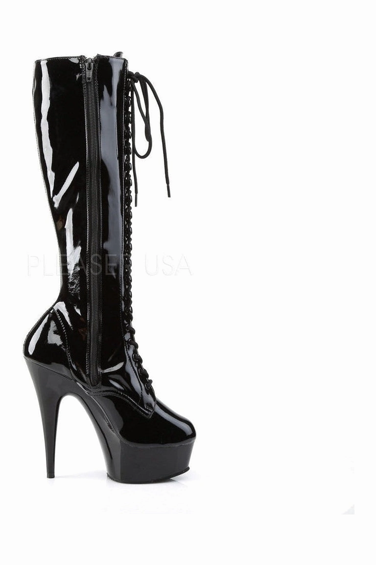 DELIGHT-2023 Platform Boot  | Black Patent
