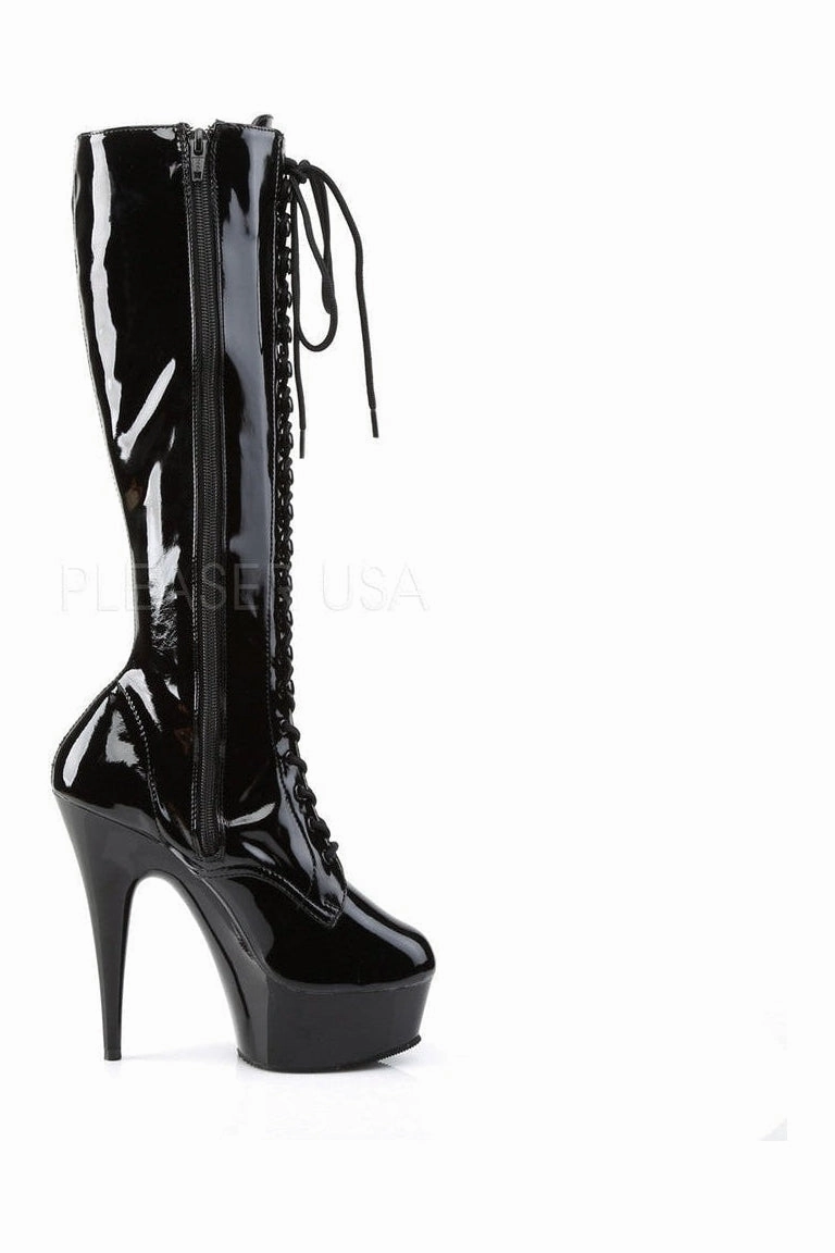DELIGHT-2023 Platform Boot  | Black Patent