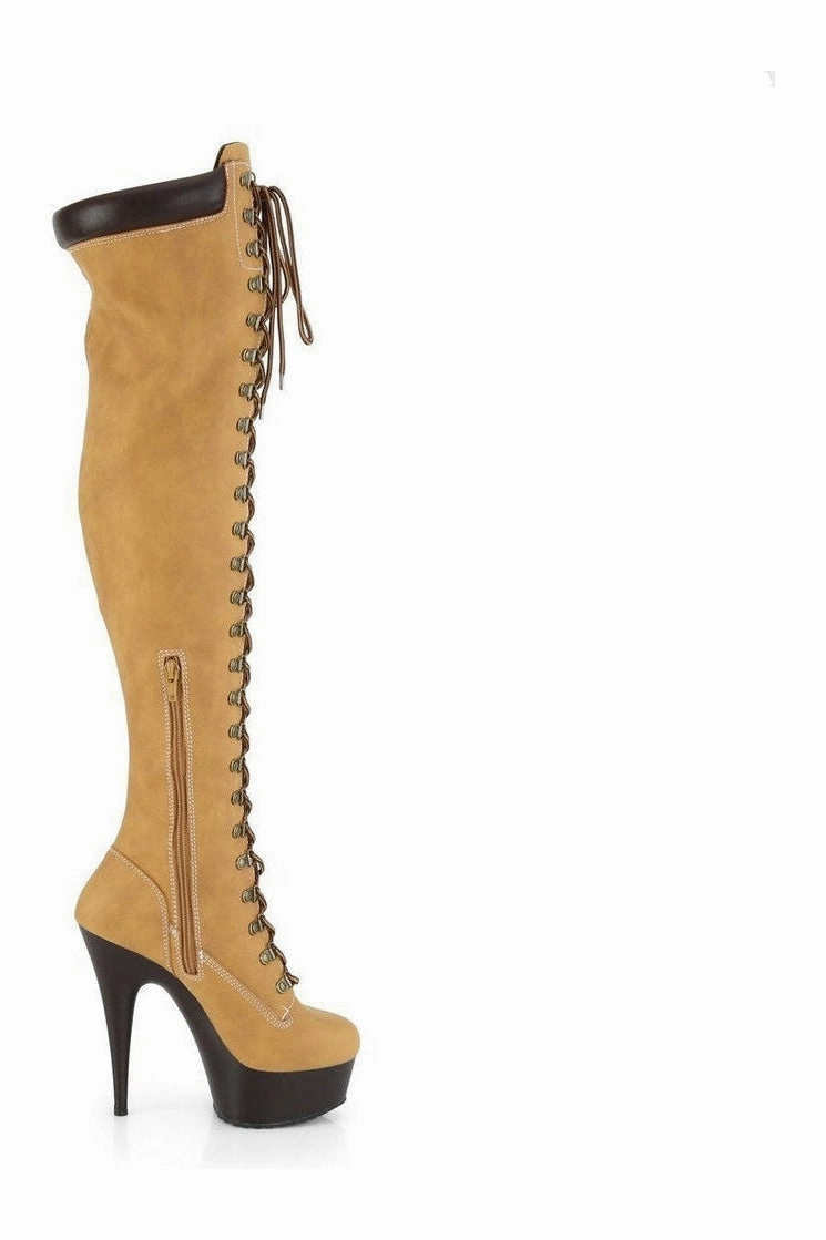DELIGHT-3000TL Exotic Boot | Tan Faux Leather