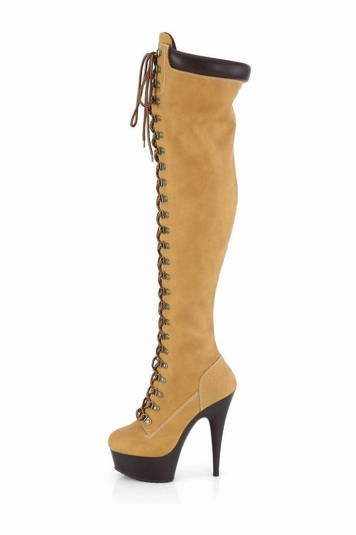 DELIGHT-3000TL Exotic Boot | Tan Faux Leather
