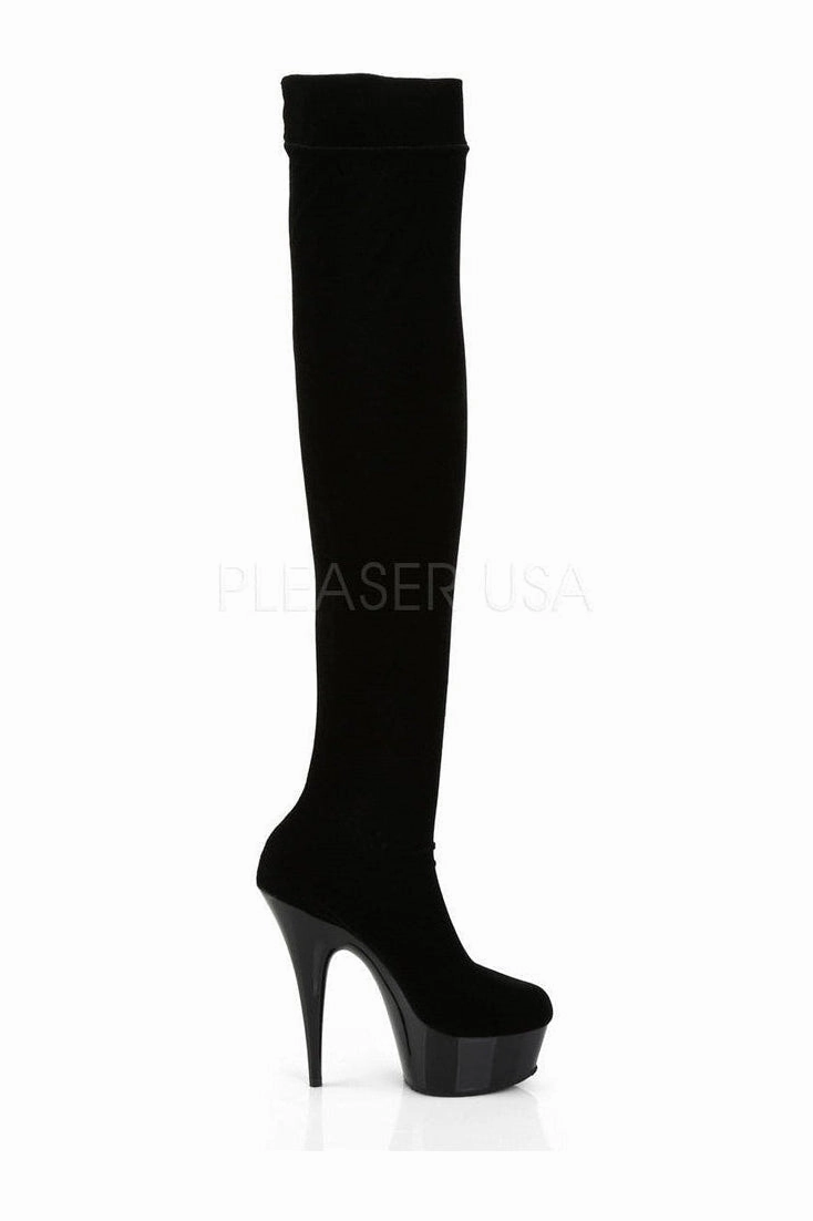 DELIGHT-3002 Platform Boot  | Black Velvet
