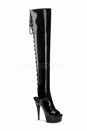 DELIGHT-3017 Platform Boot  | Black Patent