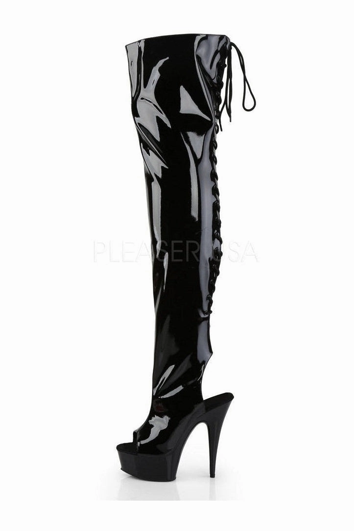DELIGHT-3017 Platform Boot  | Black Patent