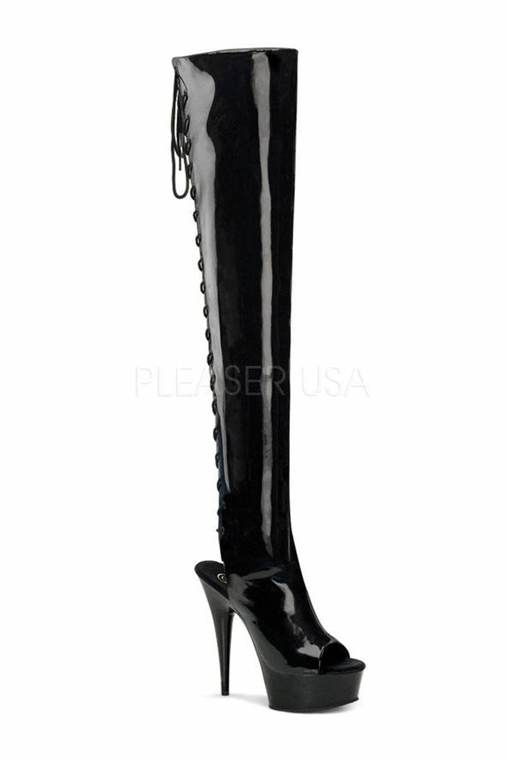 DELIGHT-3017 Platform Boot  | Black Patent