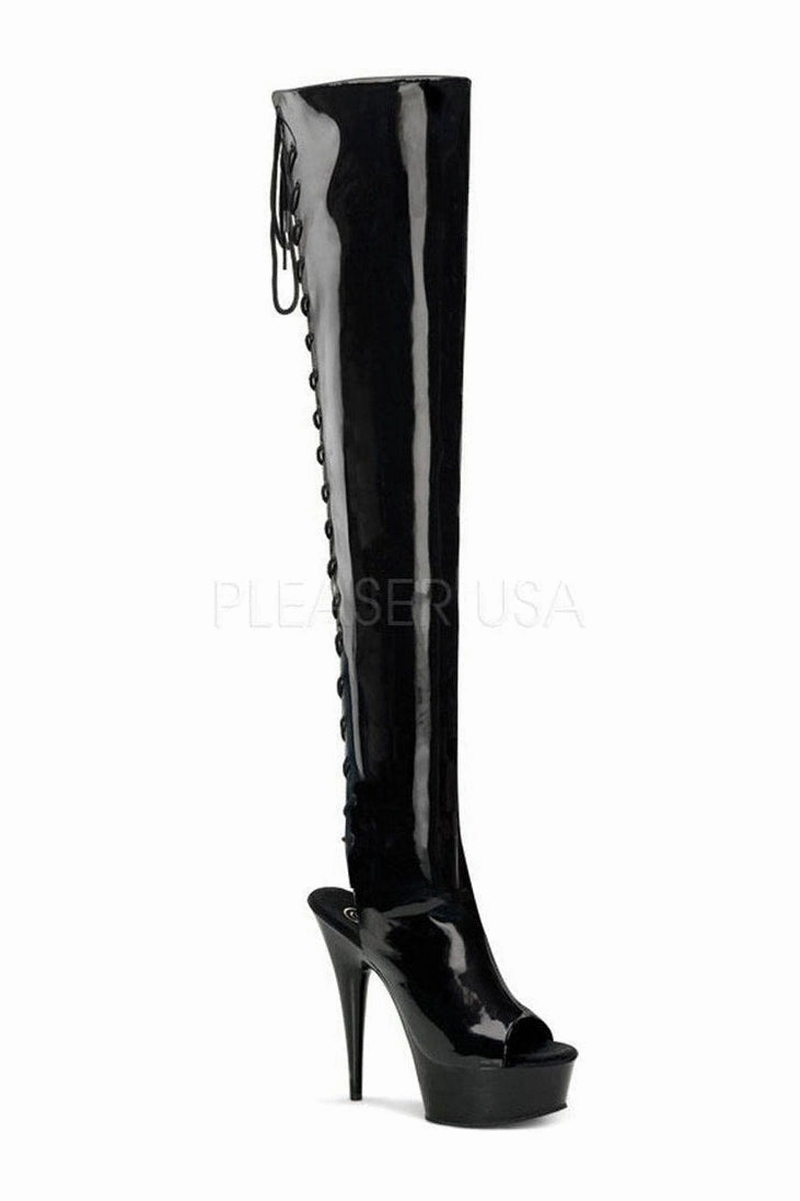 DELIGHT-3017 Platform Boot  | Black Patent