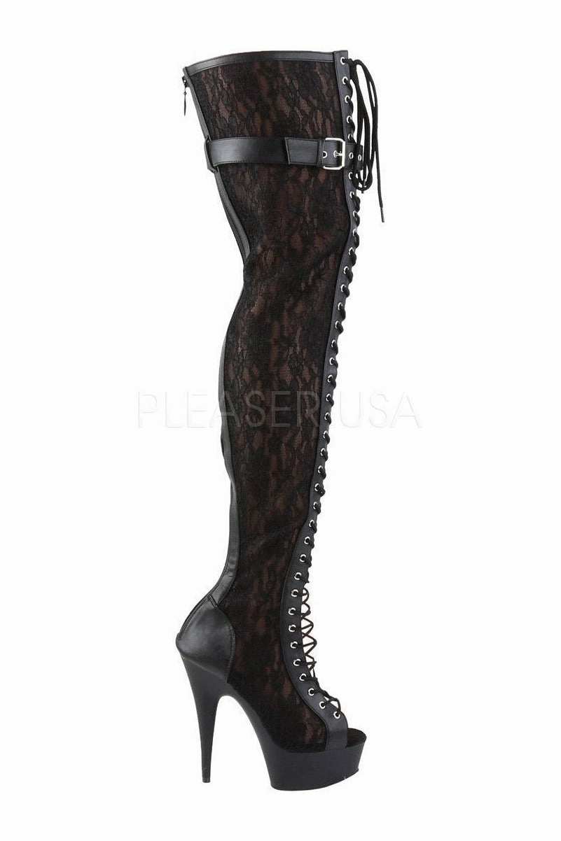 DELIGHT-3025ML Platform Boot  | Black Mesh