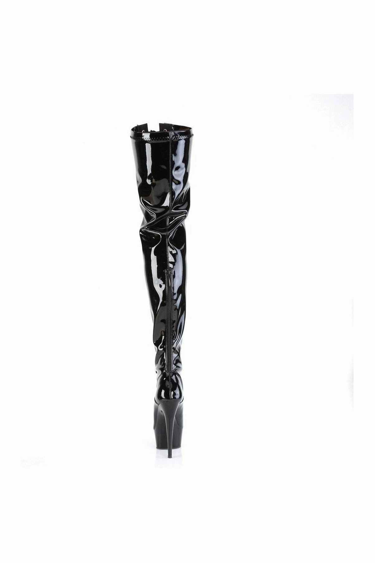 DELIGHT-3027 Thigh Boot | Black Patent