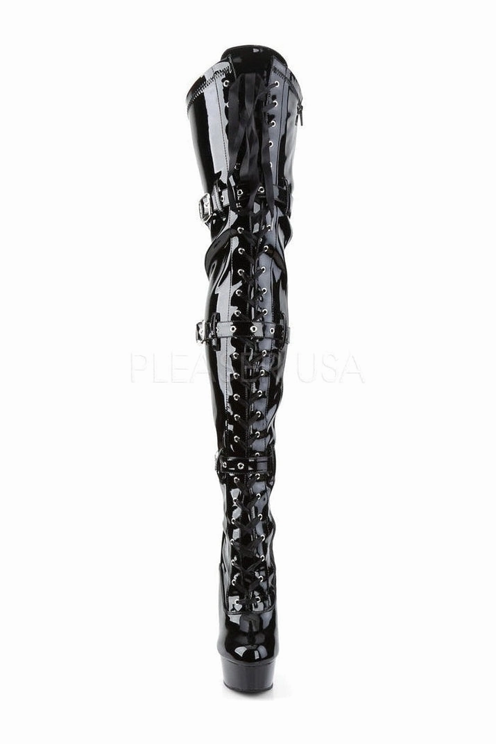 DELIGHT-3028 Platform Boot  | Black Patent