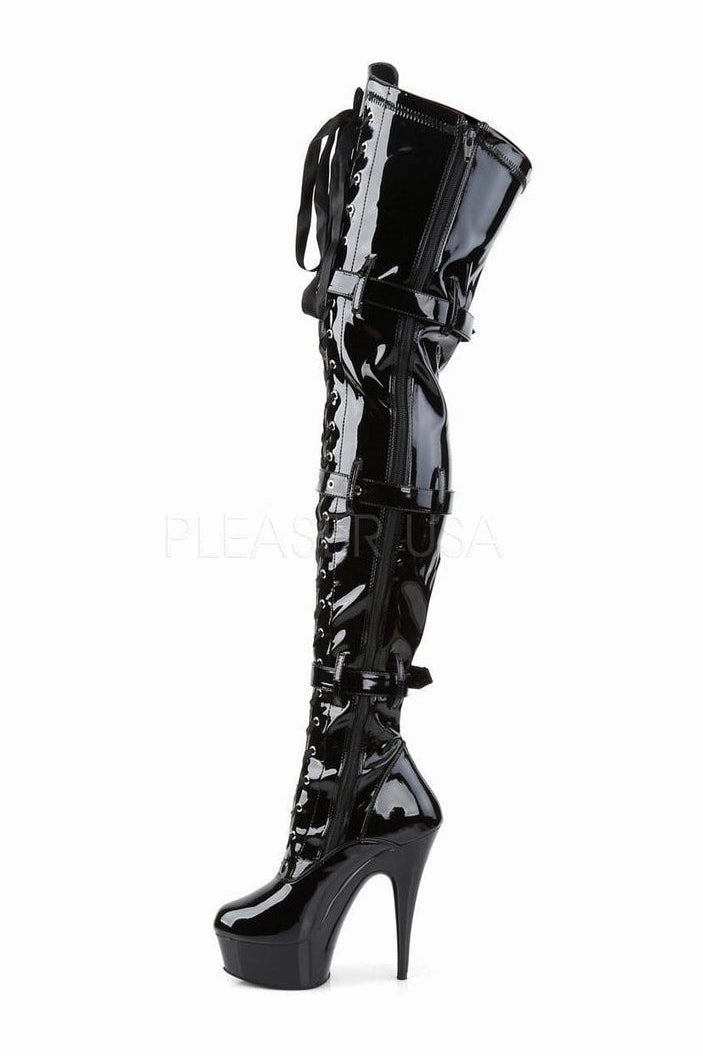 DELIGHT-3028 Platform Boot  | Black Patent