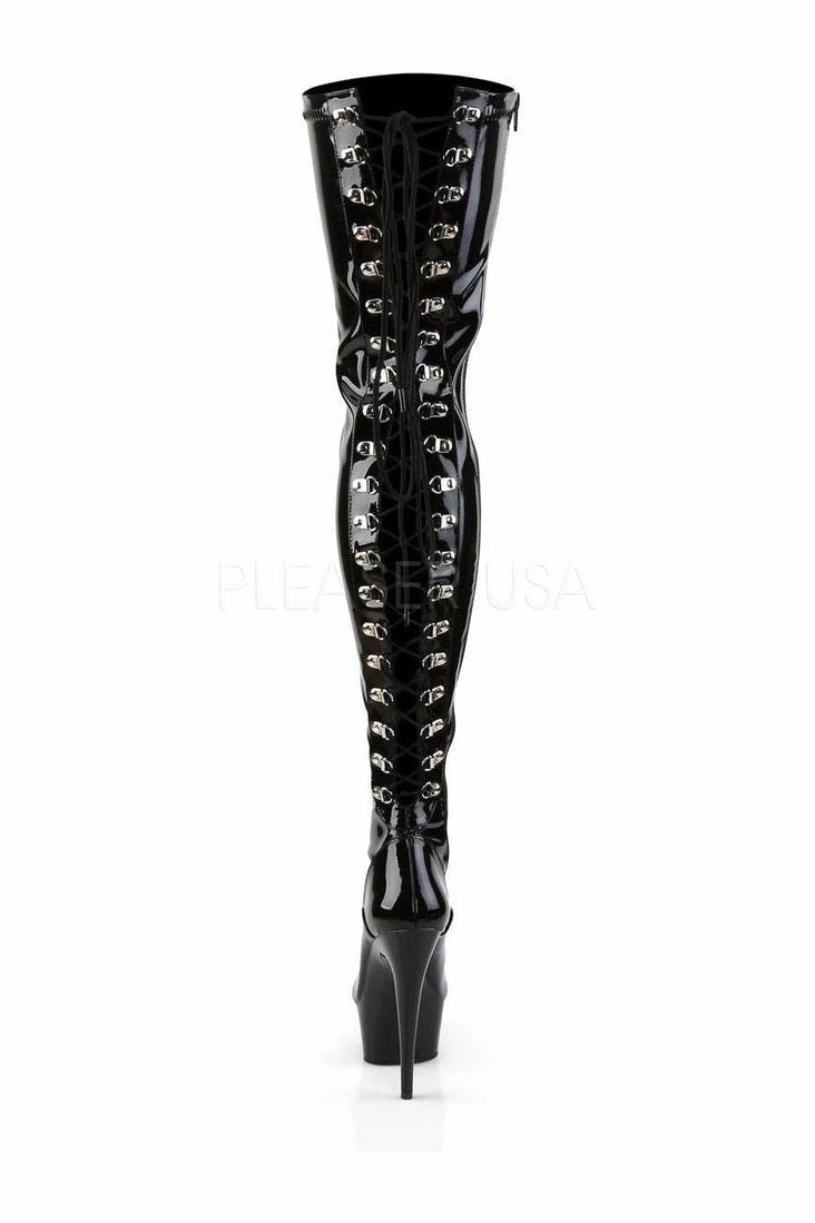 DELIGHT-3063 Platform Boot  | Black Patent