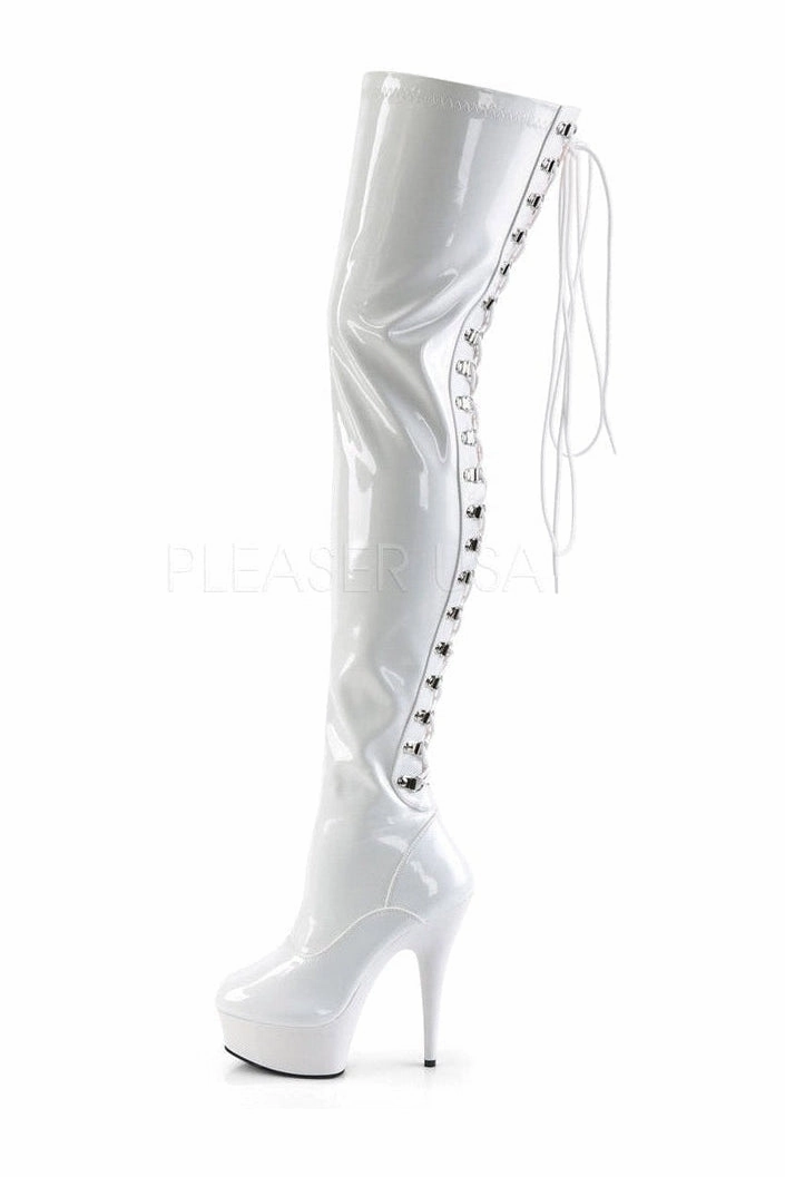 DELIGHT-3063 Platform Boot  | White Patent