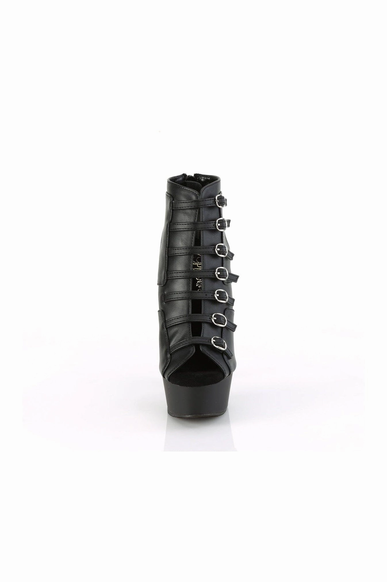 DELIGHT-600-11 Black Faux Leather Ankle Boot