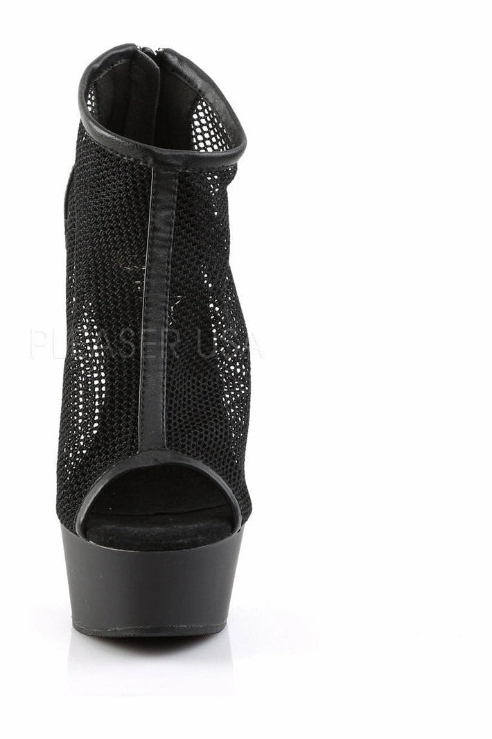 DELIGHT-600-12 Ankle Boot | Black Faux Leather
