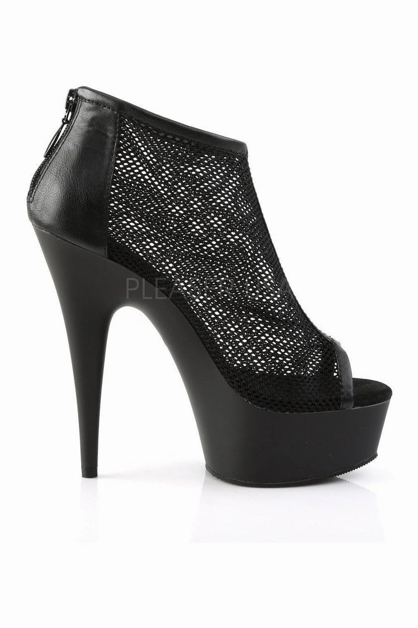 DELIGHT-600-12 Ankle Boot | Black Faux Leather