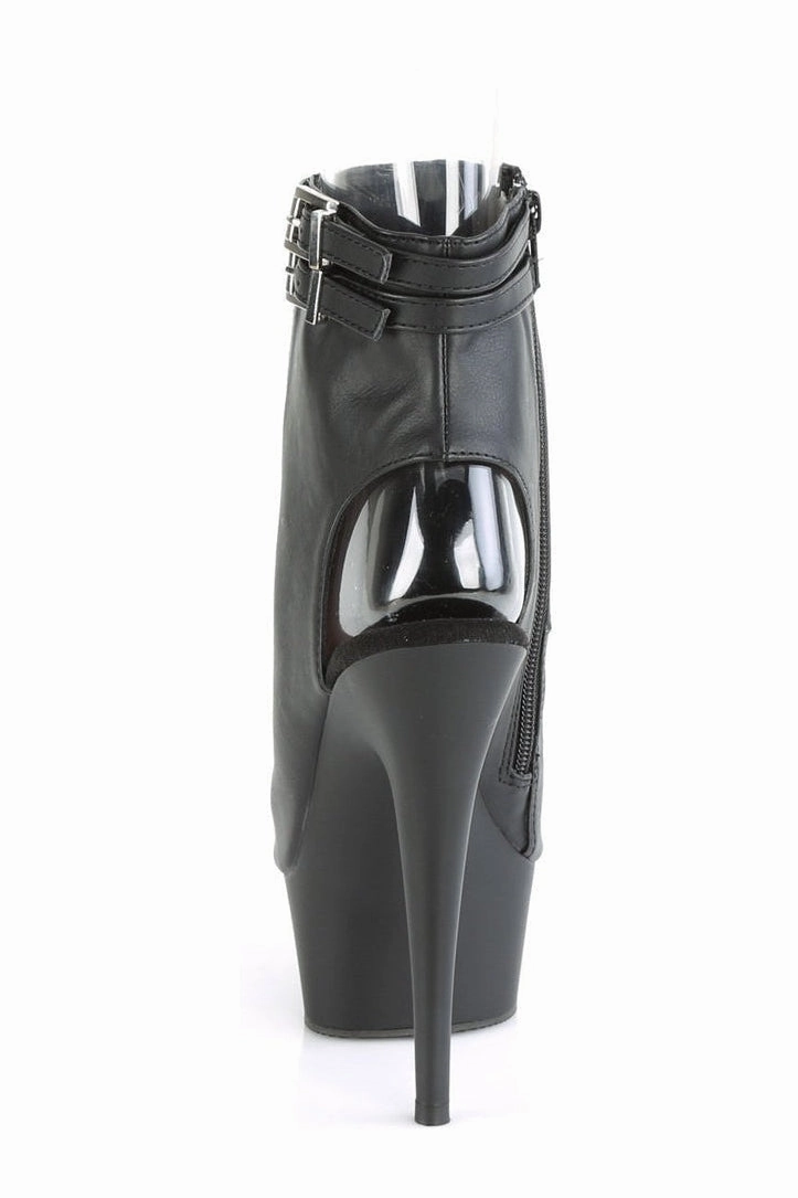 DELIGHT-600-18 Exotic Boot | Black Faux Leather