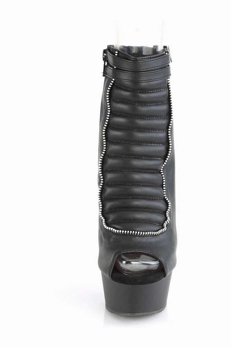 DELIGHT-600-18 Exotic Boot | Black Faux Leather