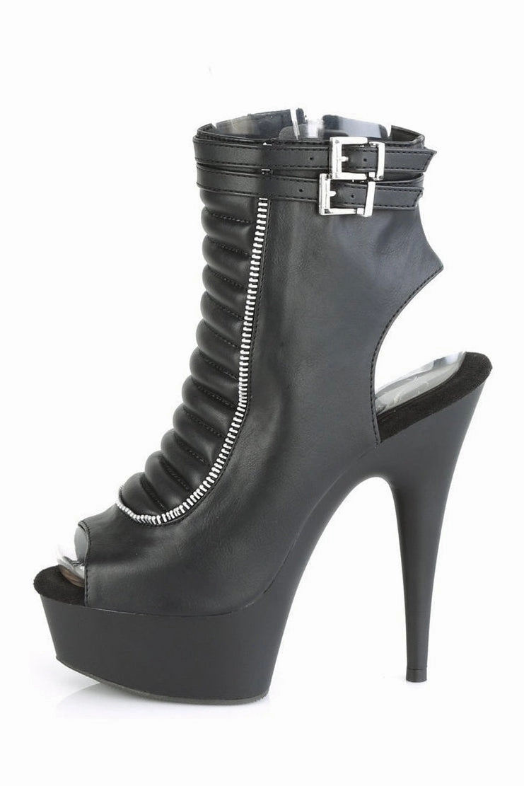 DELIGHT-600-18 Exotic Boot | Black Faux Leather