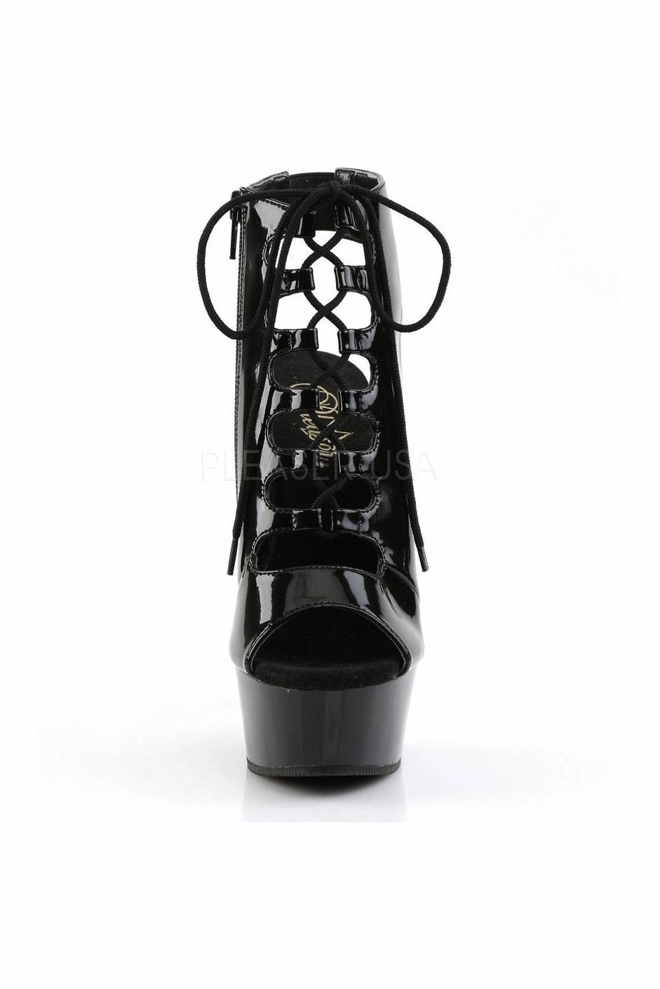 DELIGHT-600-20 Platform Boot  | Black Patent