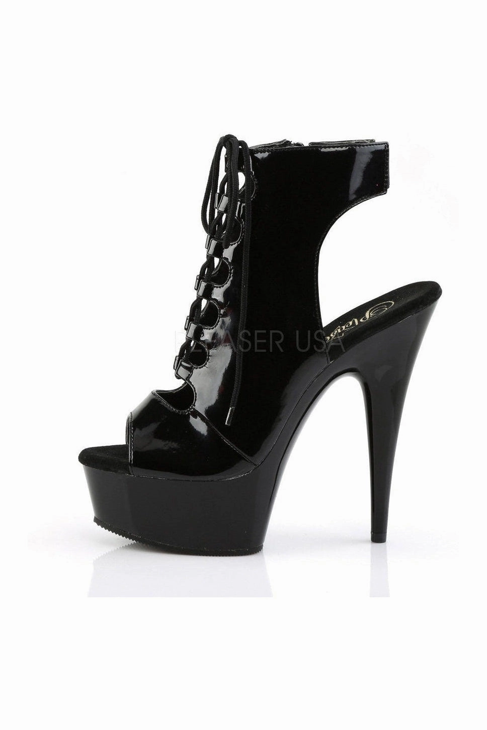 DELIGHT-600-20 Platform Boot  | Black Patent
