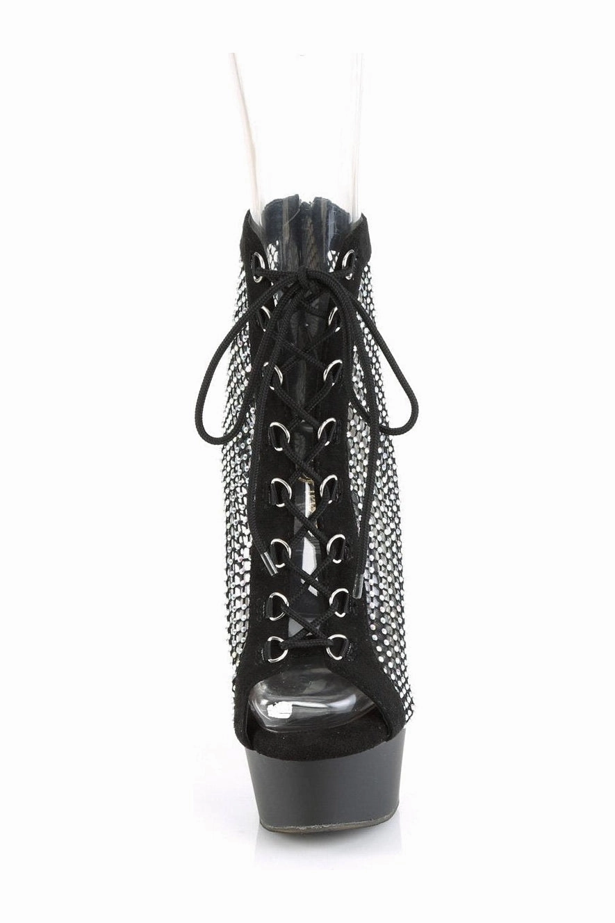 DELIGHT-600-33RM Ankle Boot | Black Faux Suede