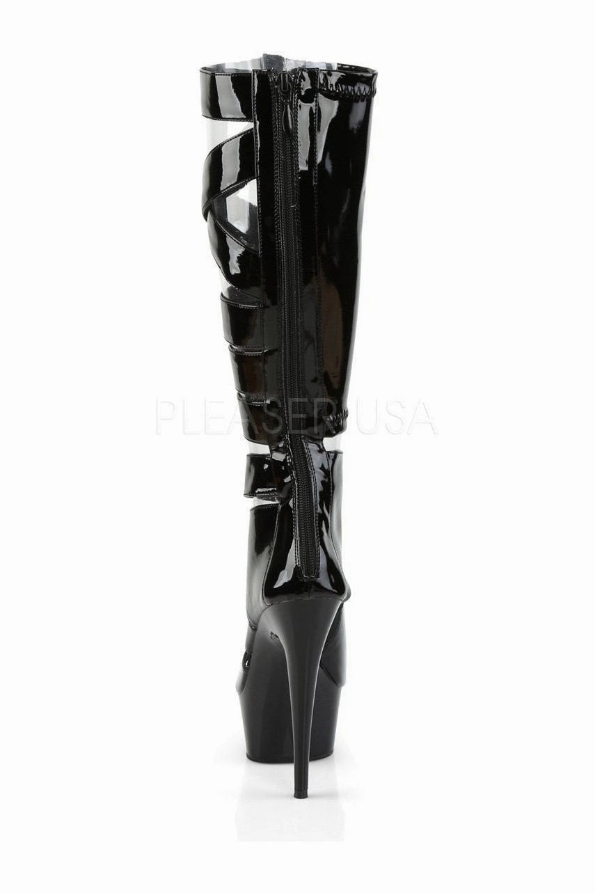 DELIGHT-600-49 Platform Boot  | Black Patent