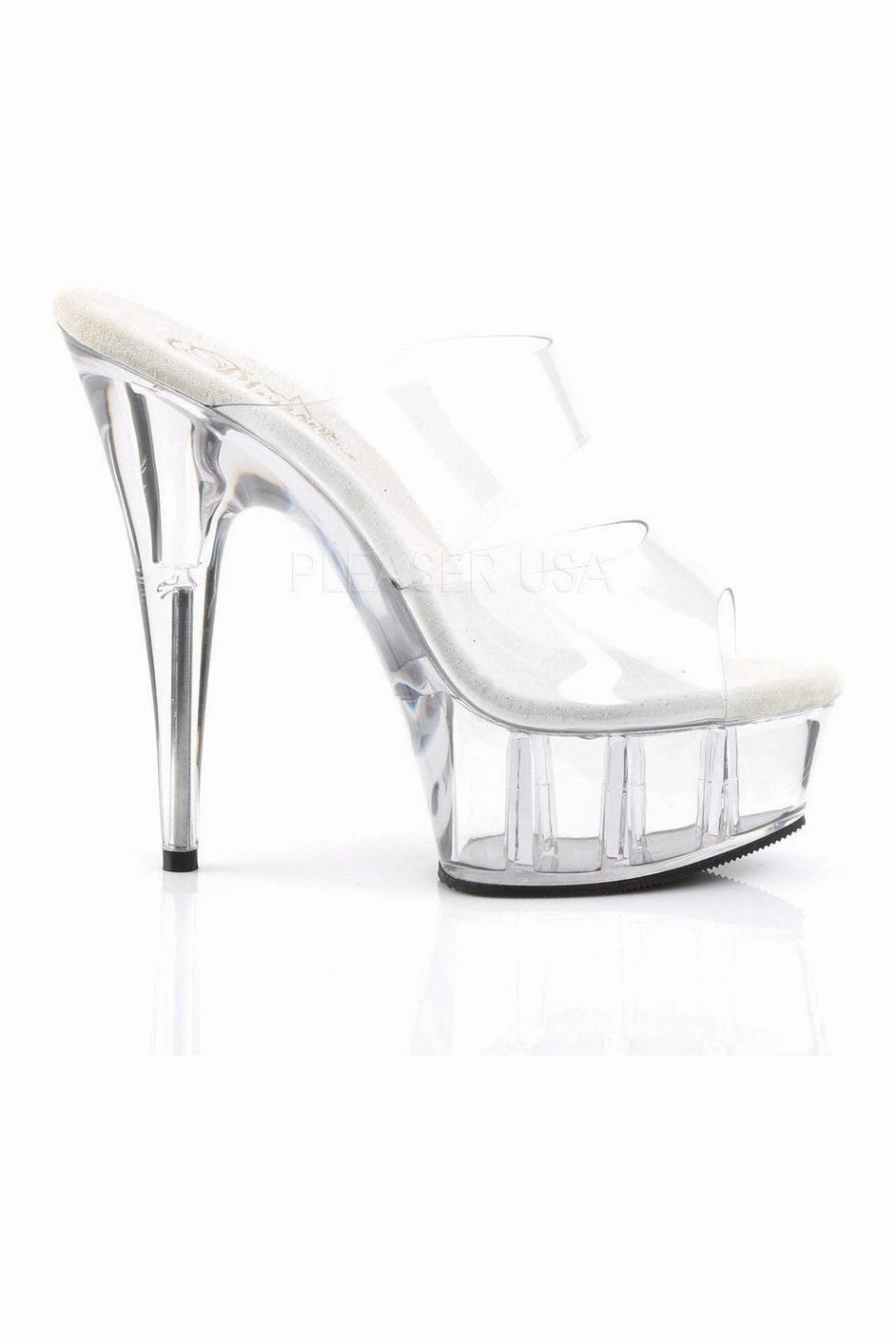 DELIGHT-602 Platform Slide  | Clear Vinyl
