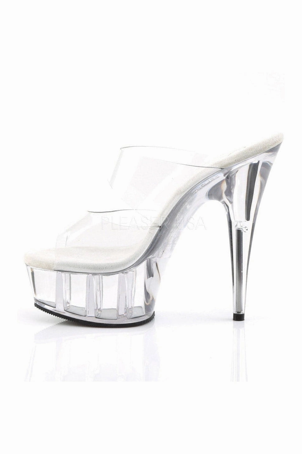 DELIGHT-602 Platform Slide  | Clear Vinyl