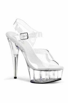 DELIGHT-608 Platform Sandal  | Clear Vinyl