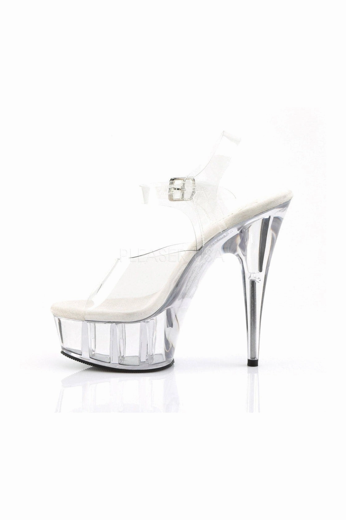 DELIGHT-608 Platform Sandal  | Clear Vinyl