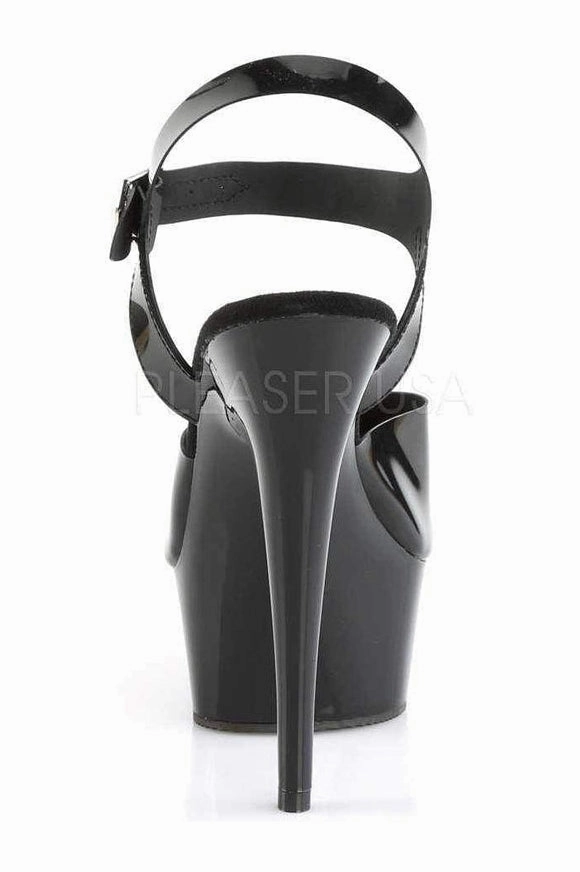 DELIGHT-608N Platform Sandal | Black Faux Leather