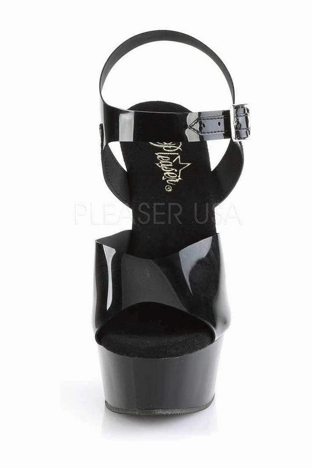 DELIGHT-608N Platform Sandal | Black Faux Leather