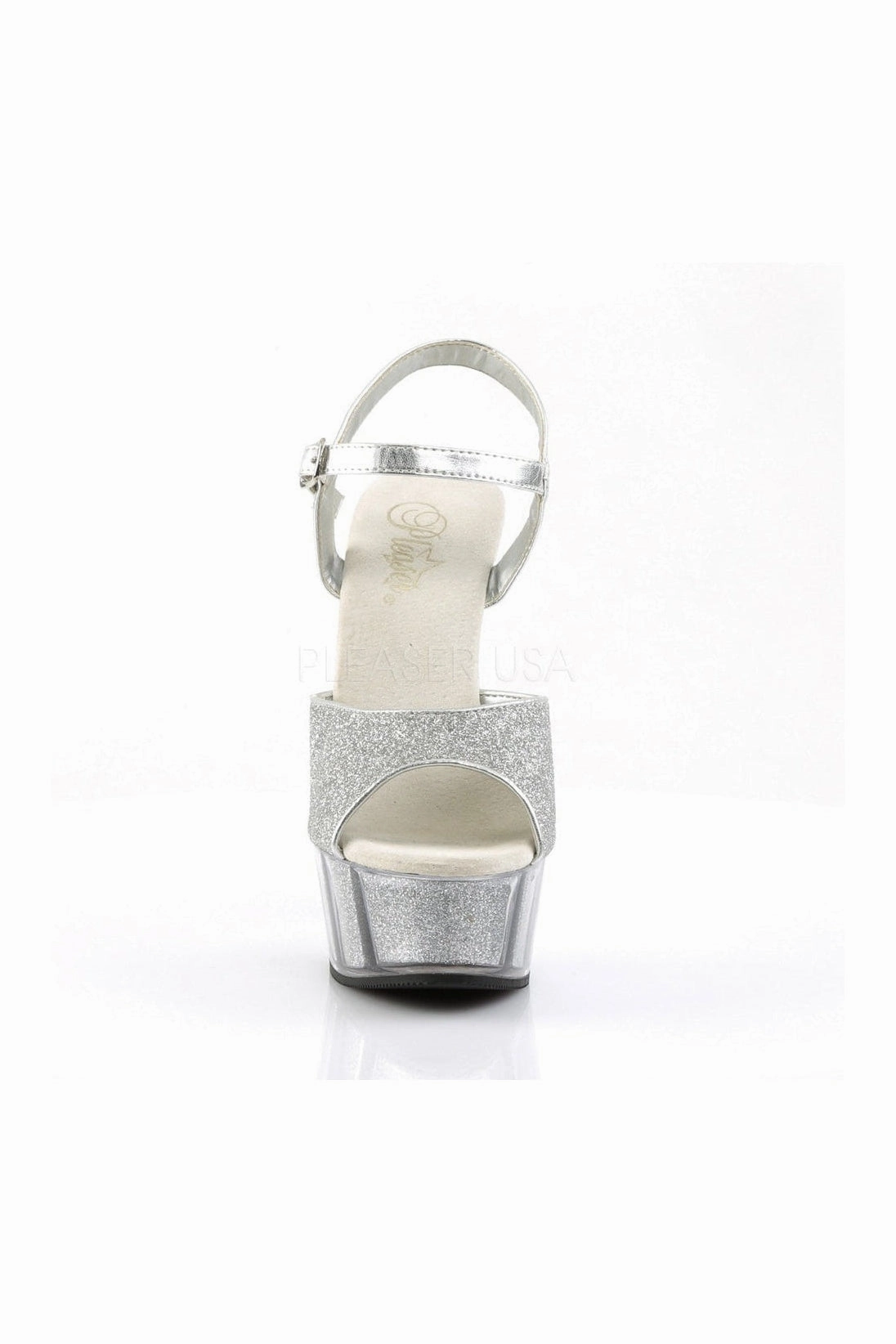DELIGHT-609-5G Platform Sandal  | Silver Glitter