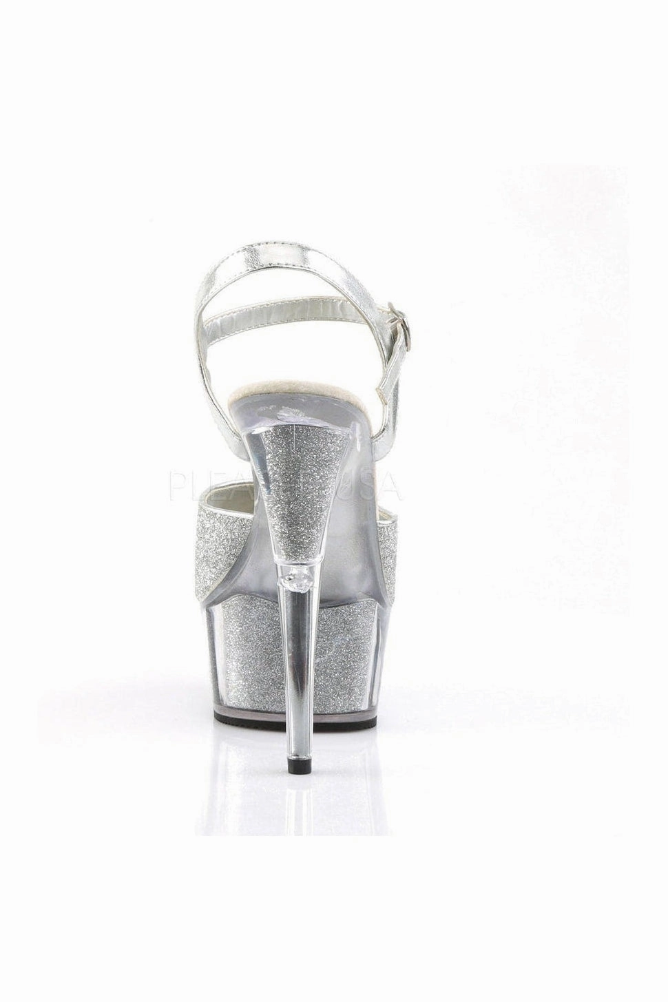 DELIGHT-609-5G Platform Sandal  | Silver Glitter
