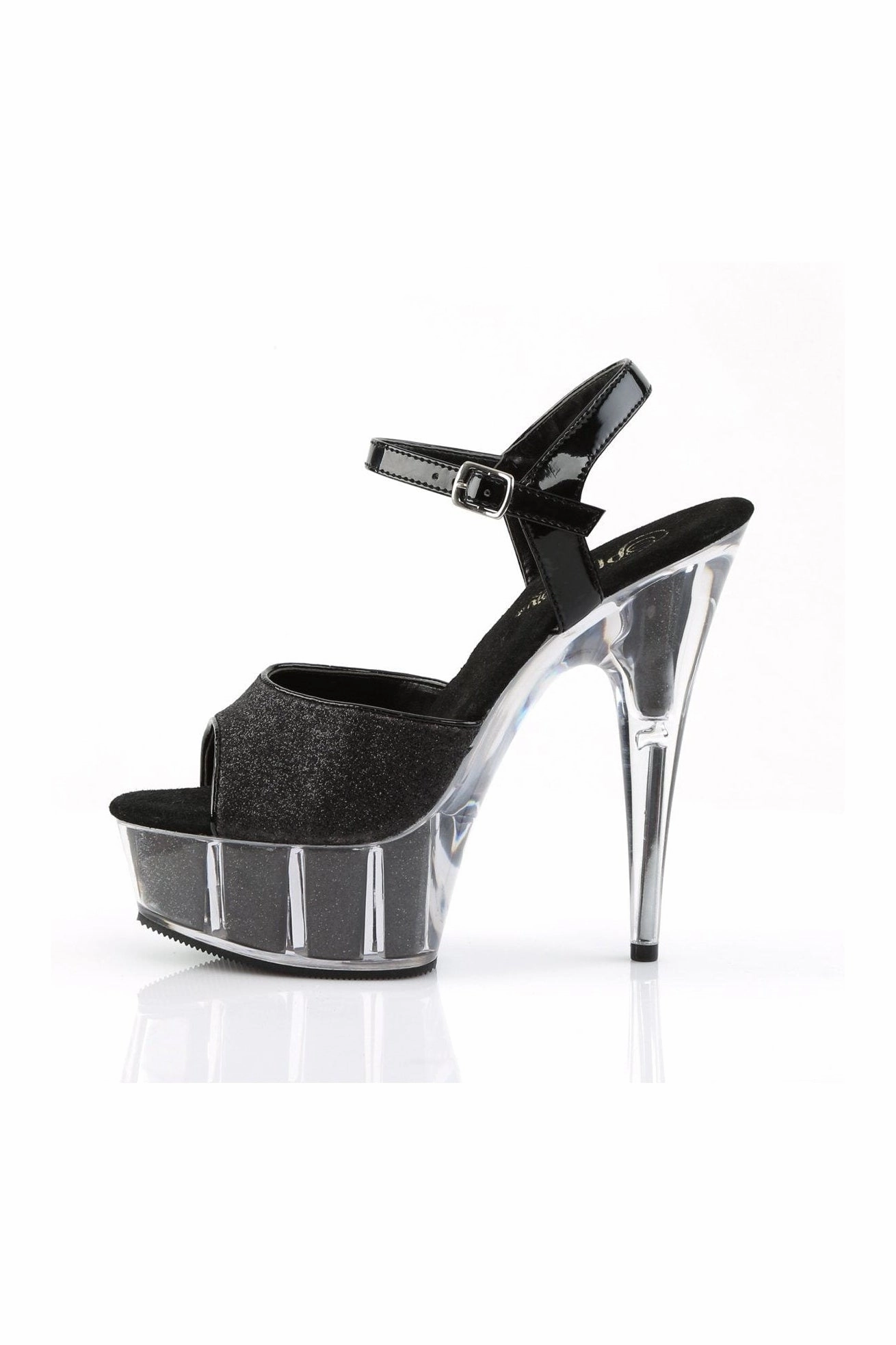 DELIGHT-609-5G Sandal | Black Glitter