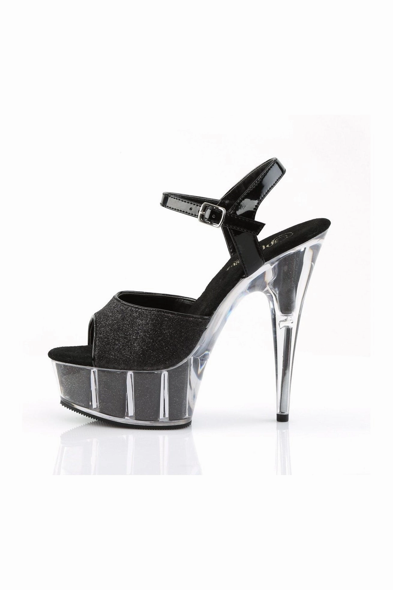 DELIGHT-609-5G Sandal | Black Glitter