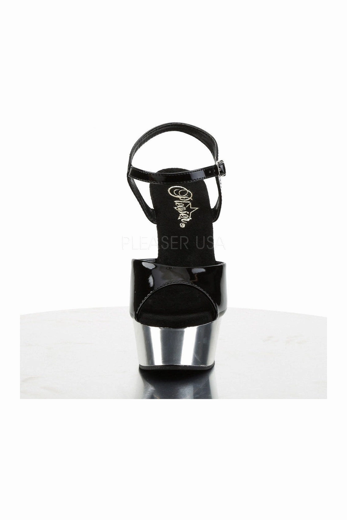 DELIGHT-609 Platform Sandal  | Black Patent