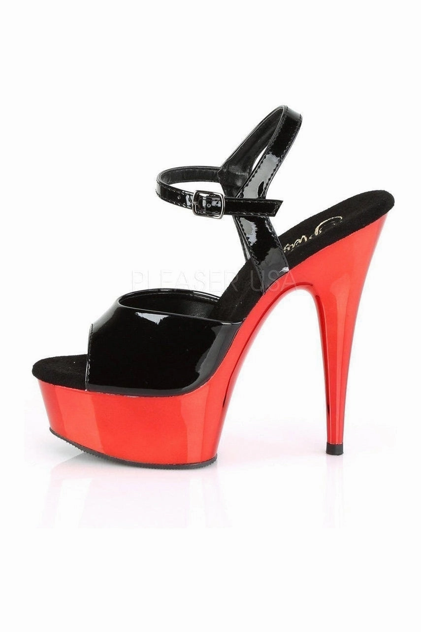 DELIGHT-609 Platform Sandal | Black Patent