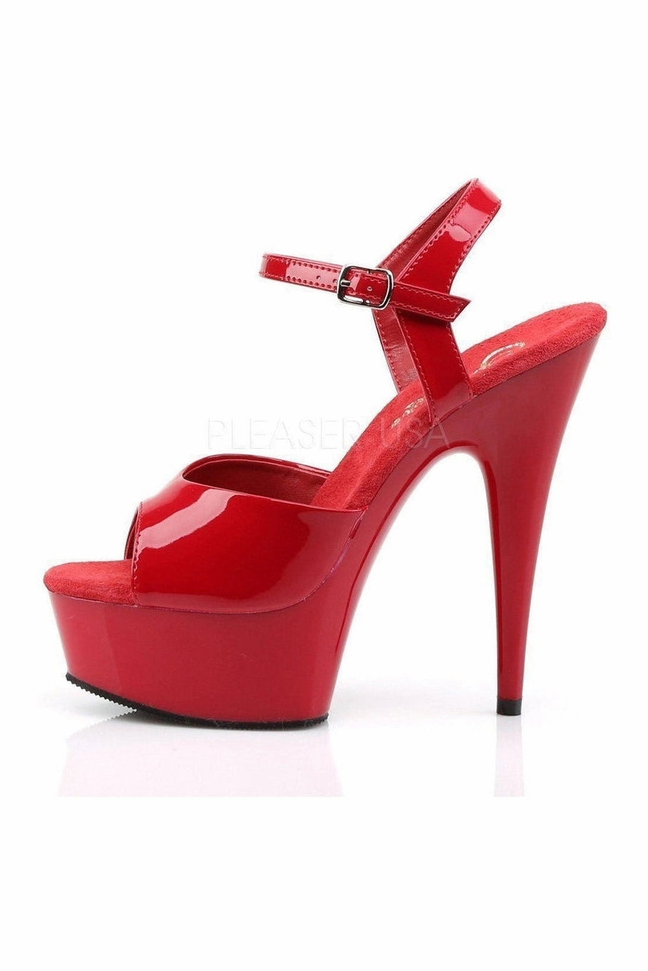 DELIGHT-609 Platform Sandal  | Red Patent