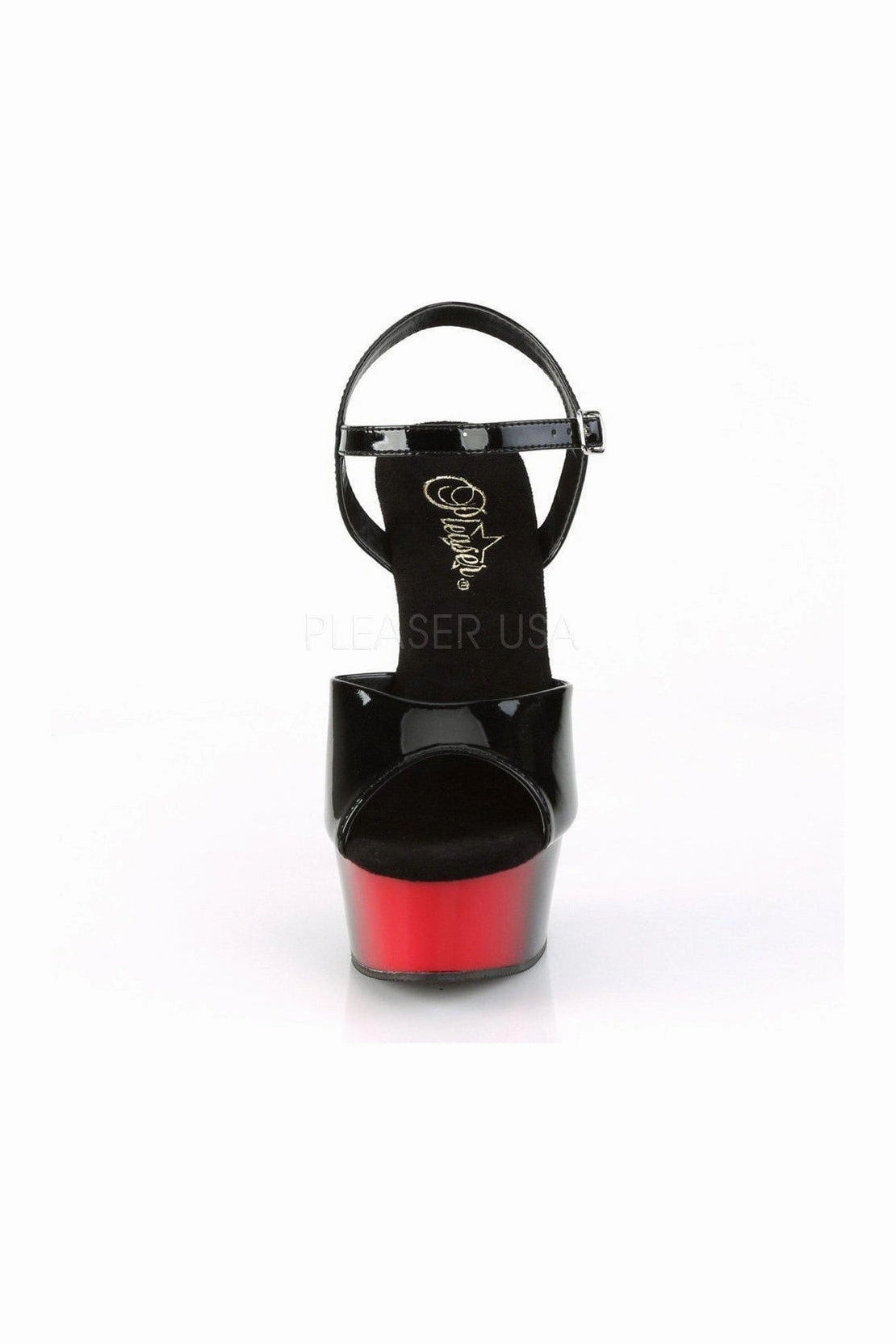 DELIGHT-609BR Platform Sandal  | Black Patent