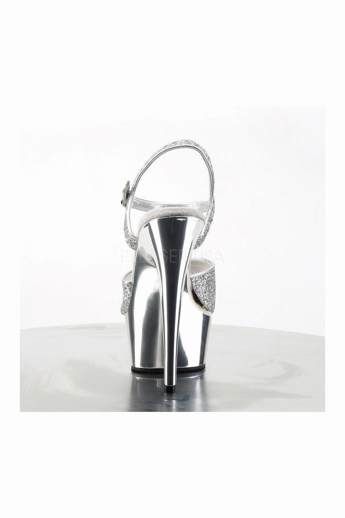 DELIGHT-609G Platform Sandal  | Silver Glitter