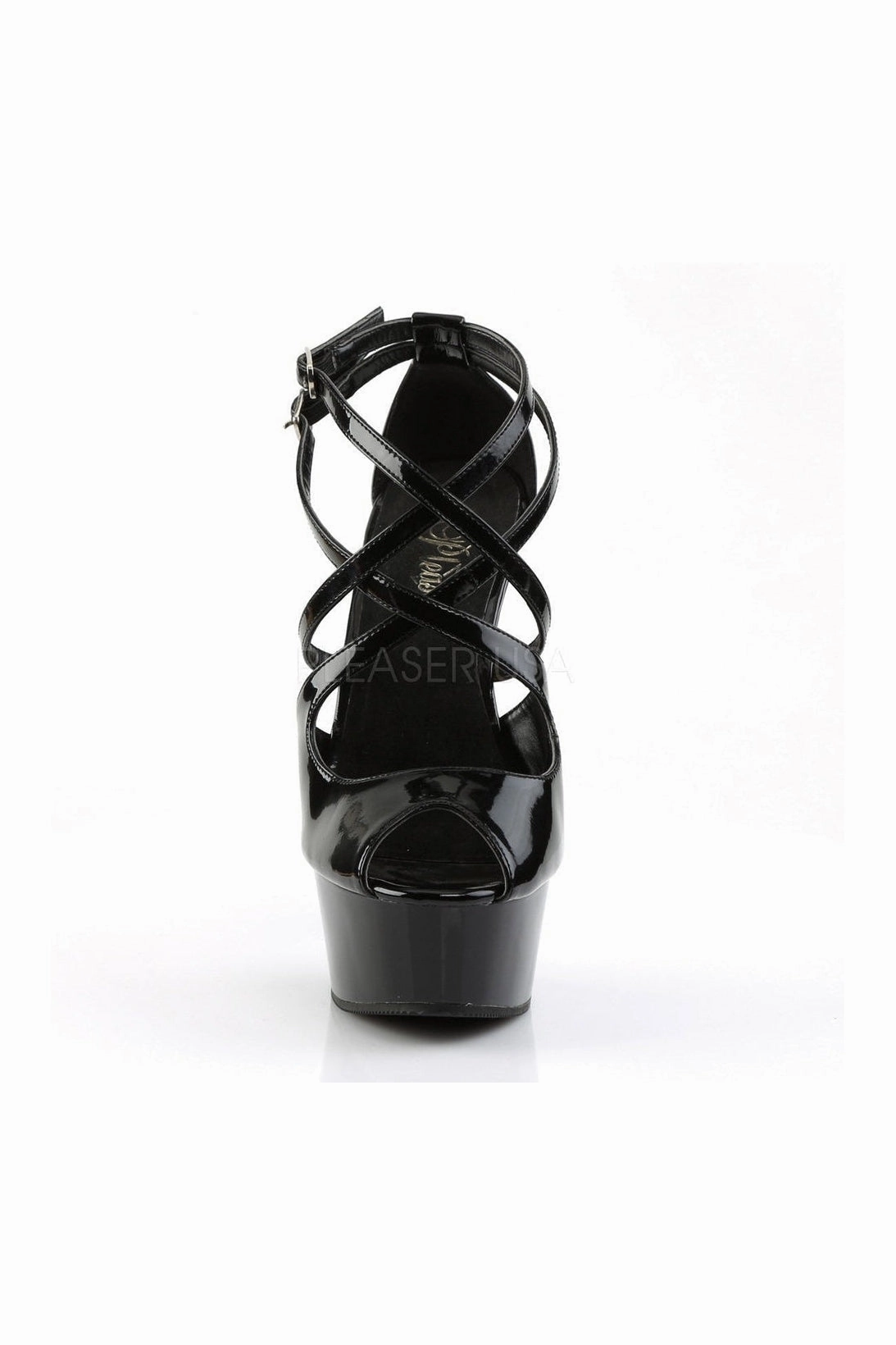 DELIGHT-612 Platform Sandal  | Black Patent