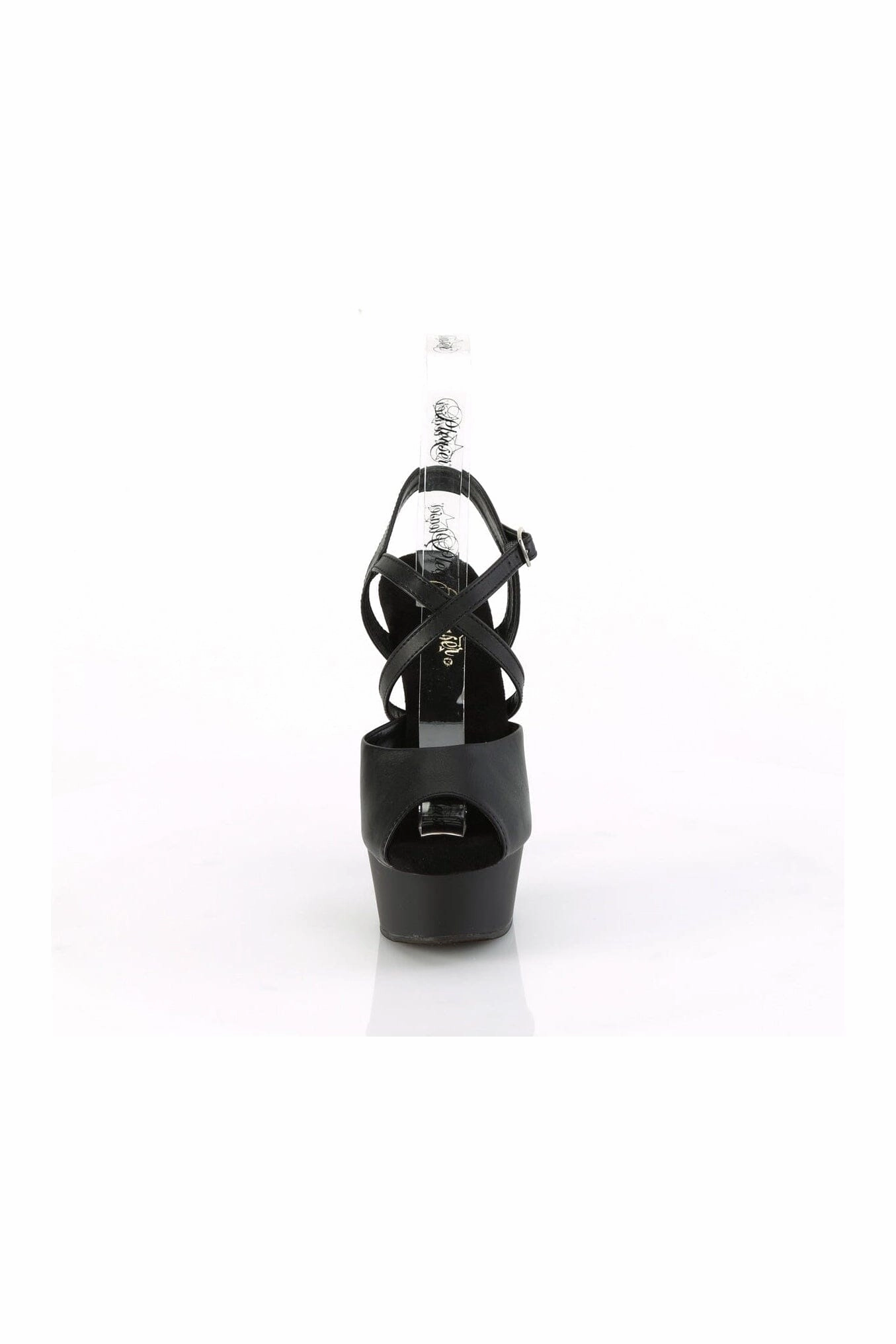 DELIGHT-624-1 Black Faux Leather Sandal