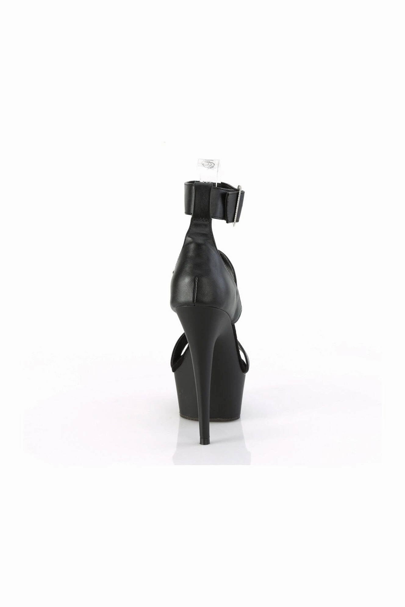 DELIGHT-629 Black Faux Leather Sandal
