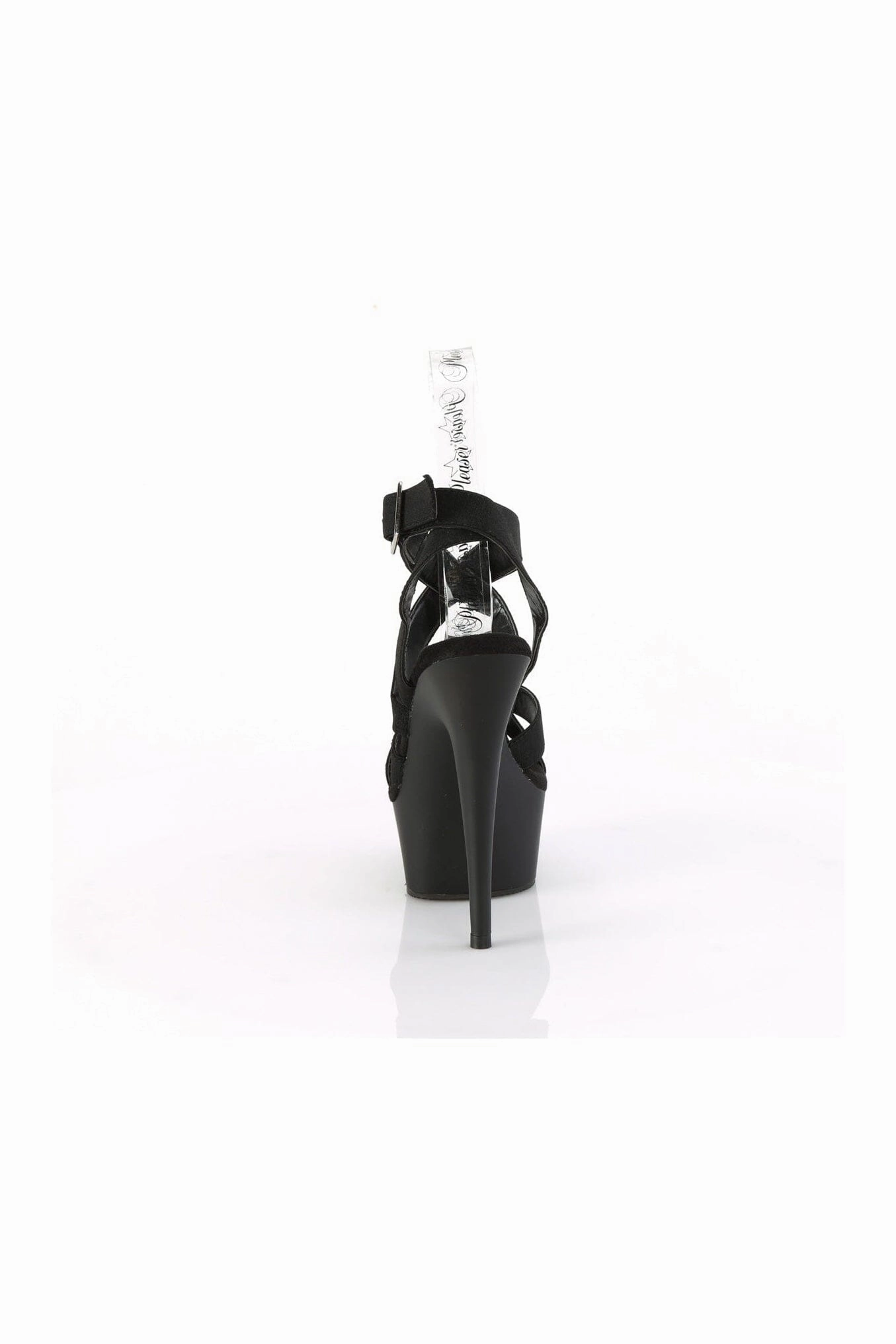 DELIGHT-638 Black Faux Leather Sandal