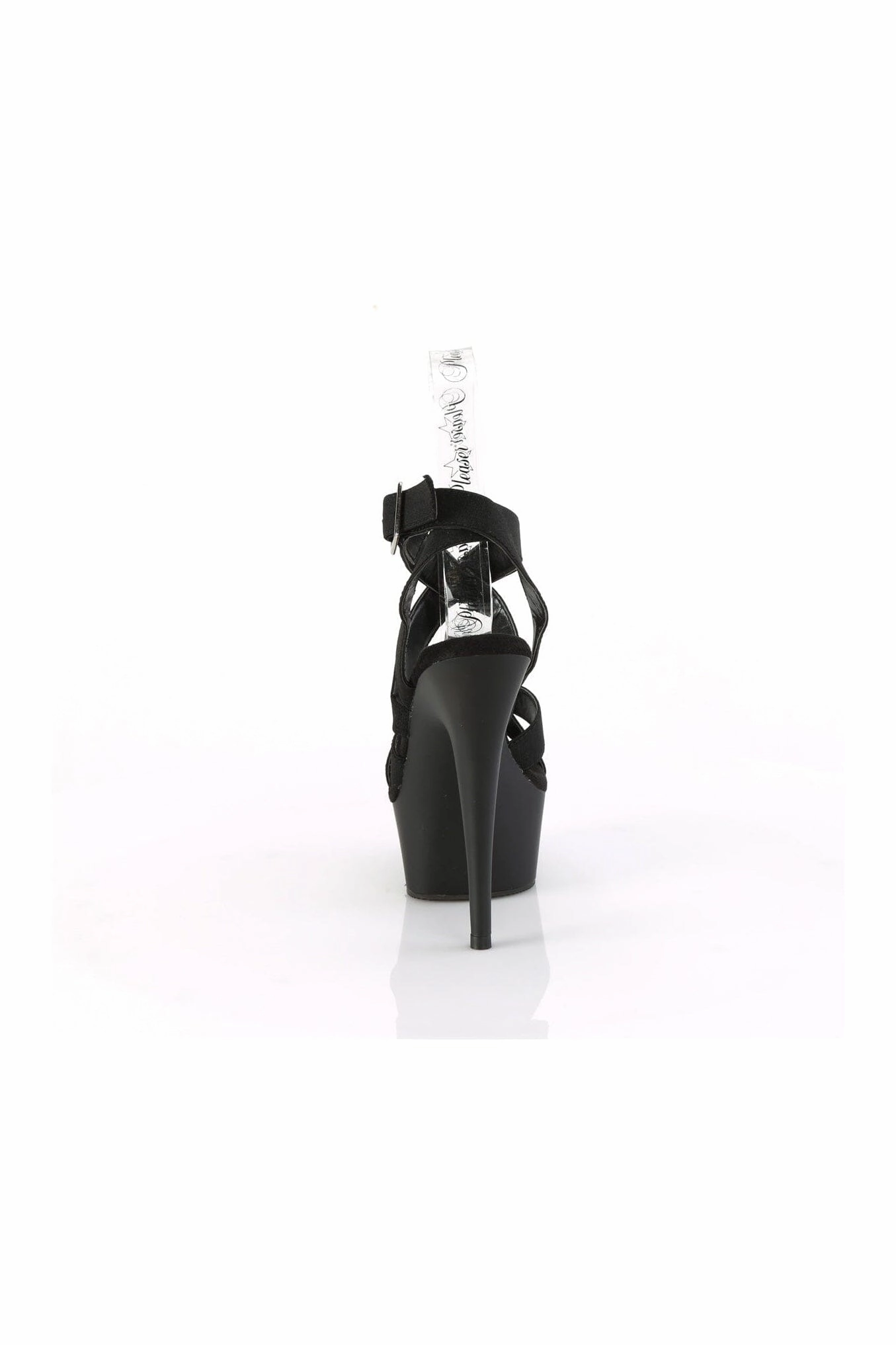 DELIGHT-638 Black Faux Leather Sandal