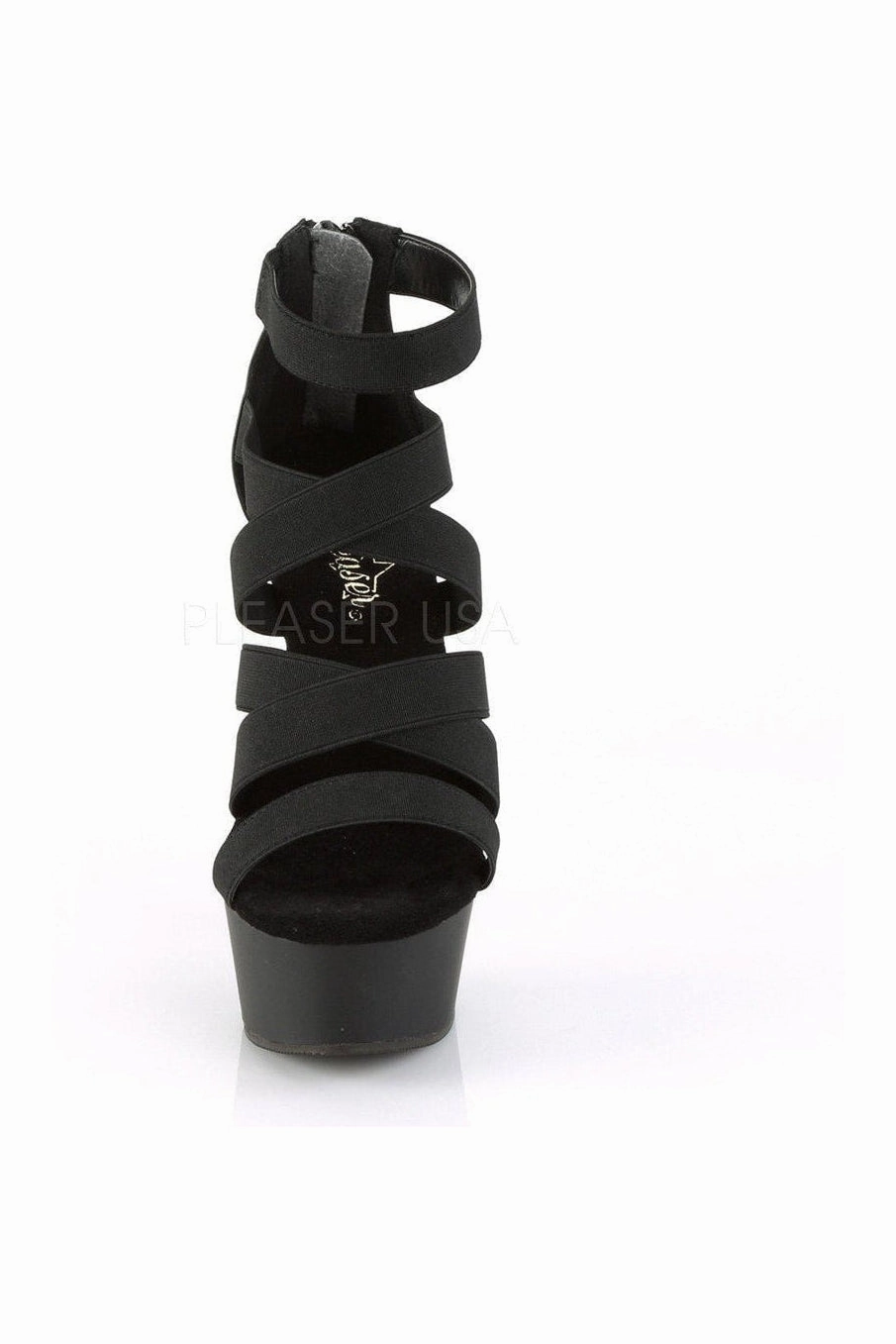 DELIGHT-659 Platform Sandal  | Black Elastic