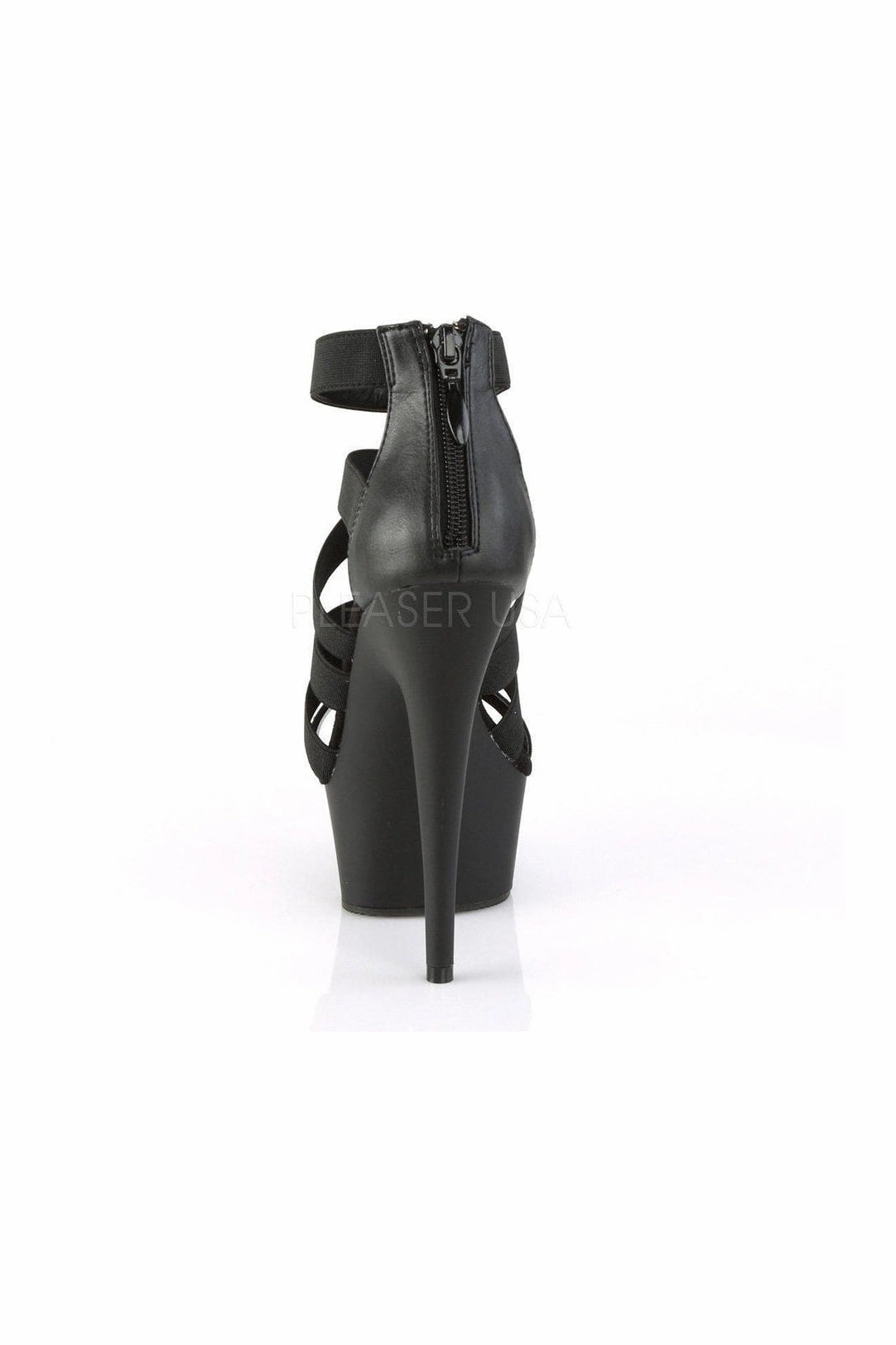 DELIGHT-659 Platform Sandal  | Black Elastic