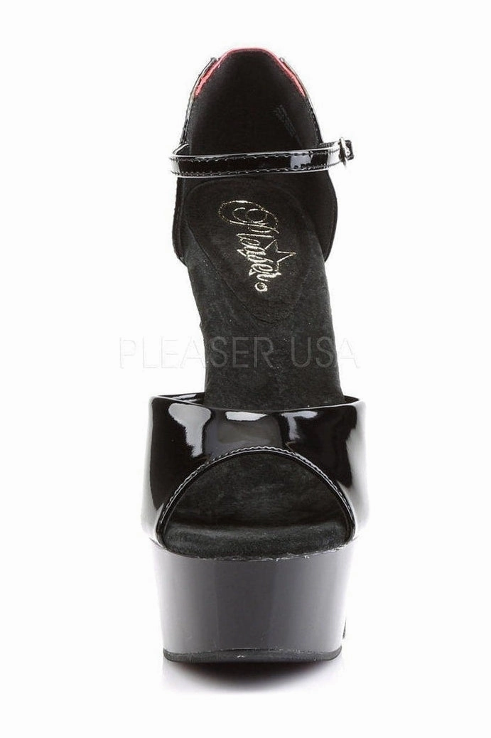 DELIGHT-660FH Platform Sandal  | Black Patent